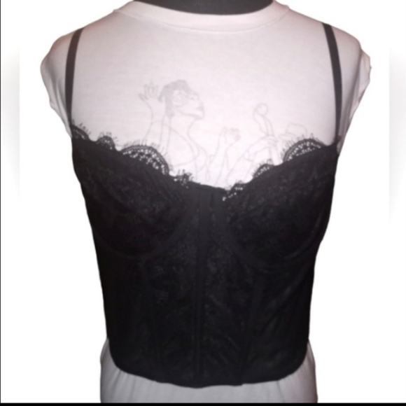 Black sexy spaghetti strap cami corset top - Picture 2 of 10